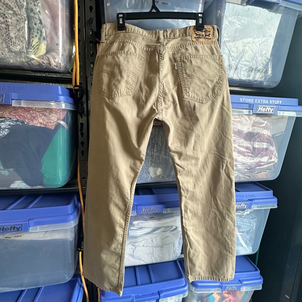 Levi Khaki Cotton 505 Jeans Men's Size 34x30 Regular Fit Straight Leg Chinos